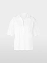 Oversized material-mix polo shirt