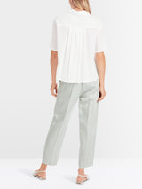 Oversized material-mix polo shirt