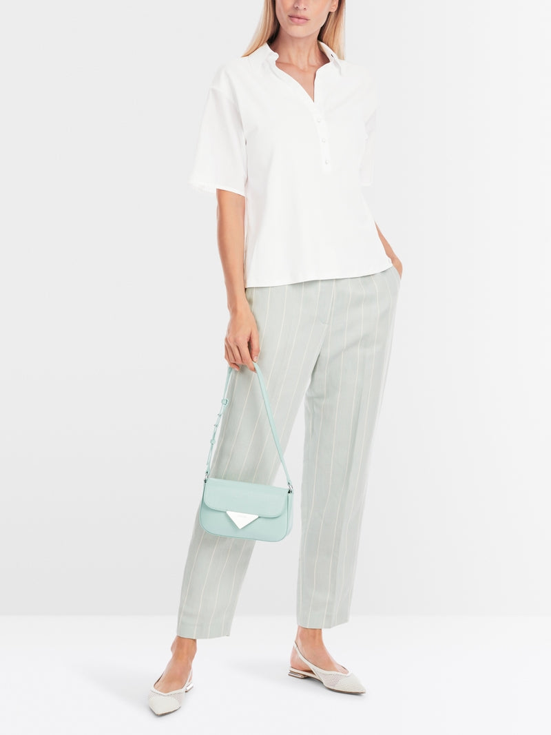 Oversized material-mix polo shirt
