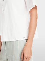 Oversized material-mix polo shirt