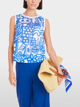 Knitted in Germany top with print