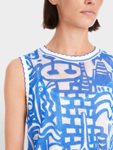 Knitted in Germany top with print