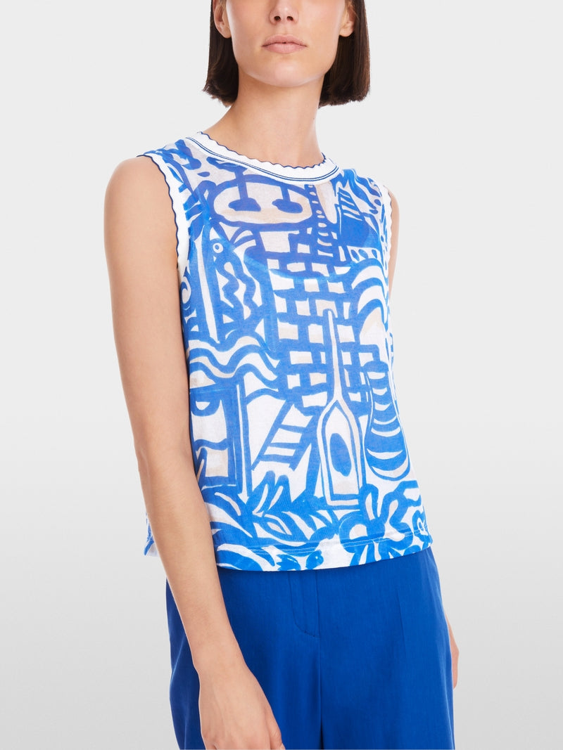 Knitted in Germany top with print