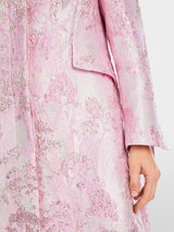 Short and fitted brocade coat