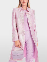 Short and fitted brocade coat