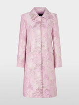 Short and fitted brocade coat