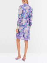 Floral print short shirt dress
