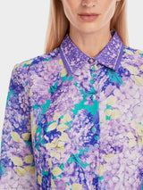 Floral print short shirt dress