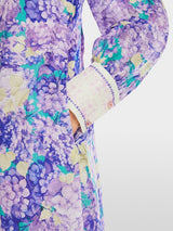 Floral print short shirt dress