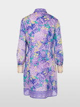 Floral print short shirt dress