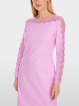 Transparent/opaque short sheath dress