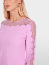 Transparent/opaque short sheath dress
