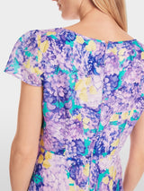 Fitted floral print midi dress