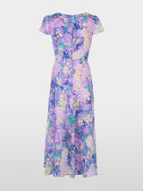 Fitted floral print midi dress