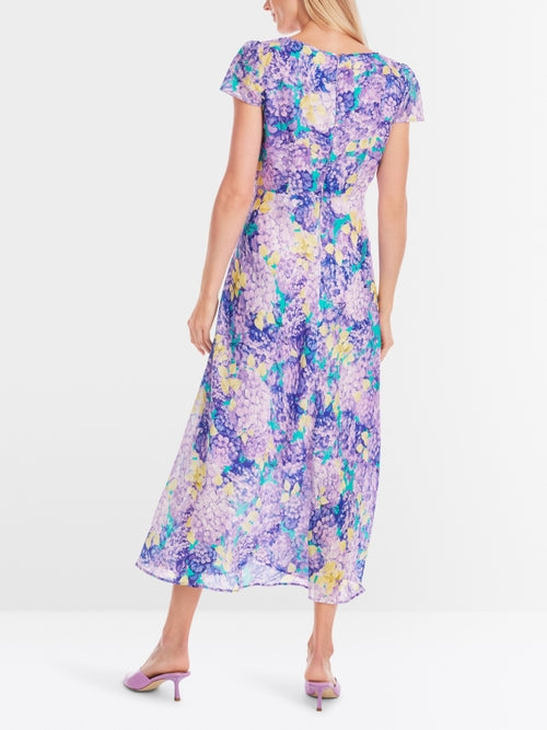 Fitted floral print midi dress
