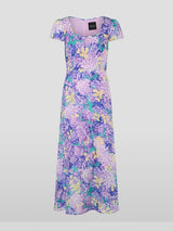 Fitted floral print midi dress