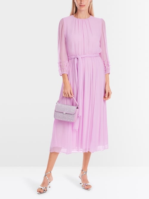 Plain delicate viscose crepe dress