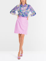 Fitted blouse with floral print