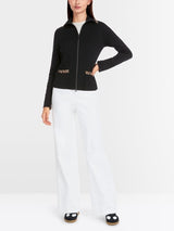 Zip jacket in cotton rib