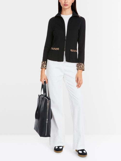 Zip jacket in cotton rib