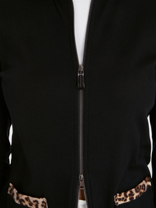 Zip jacket in cotton rib