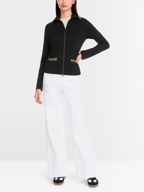 Zip jacket in cotton rib