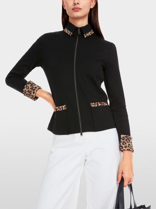 Zip jacket in cotton rib