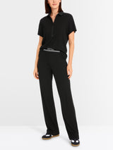 Plain polo shirt in viscose stretch