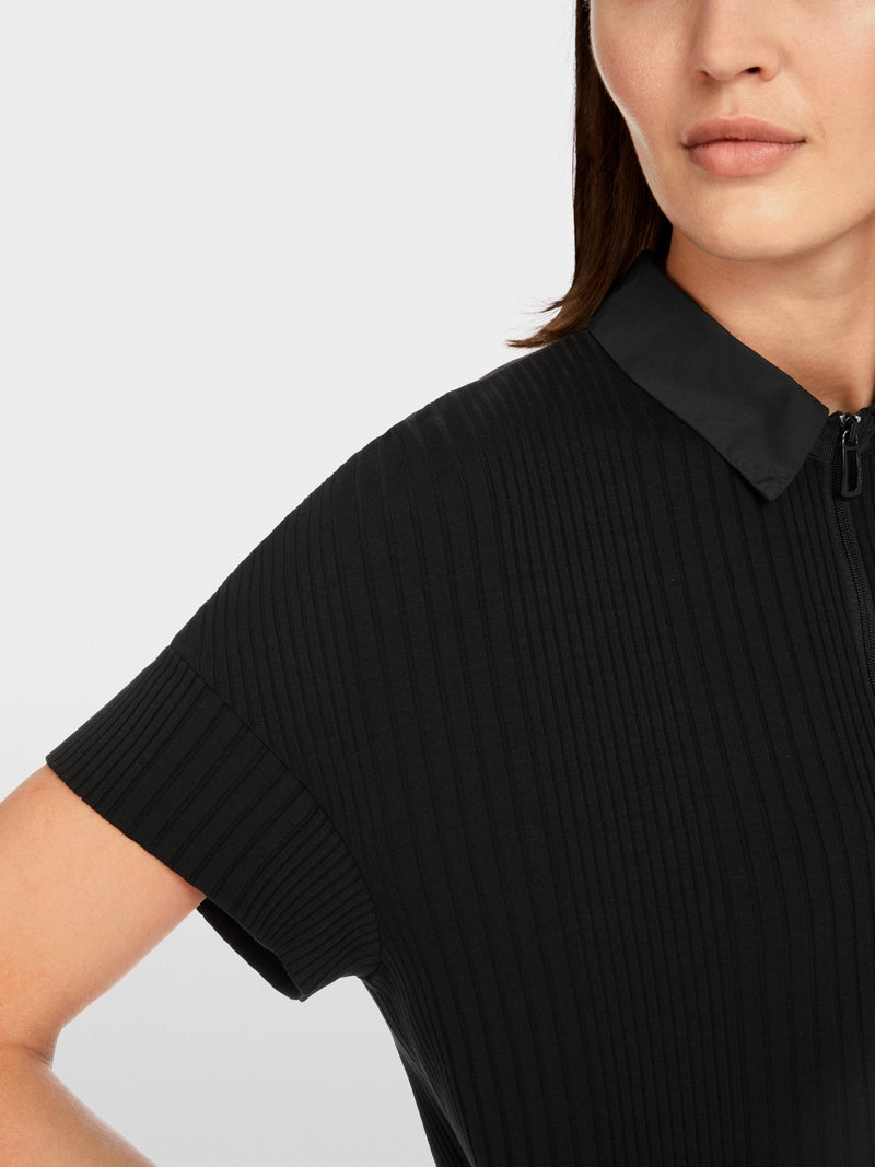 Plain polo shirt in viscose stretch
