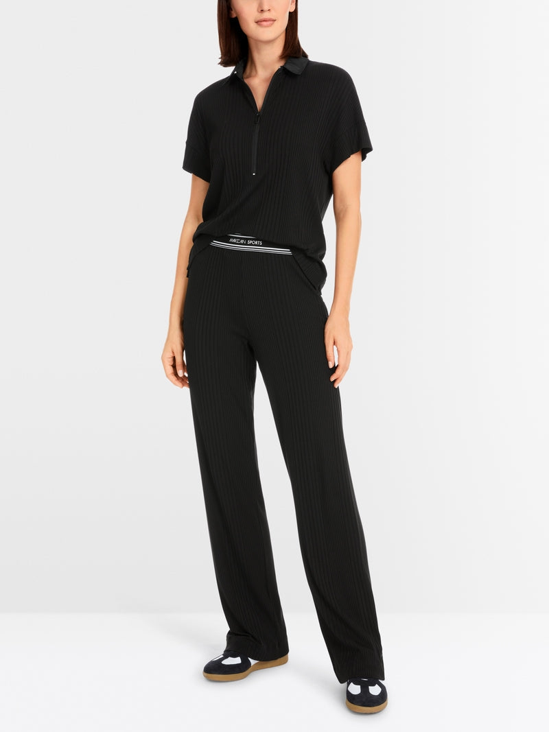Plain polo shirt in viscose stretch