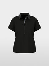 Plain polo shirt in viscose stretch