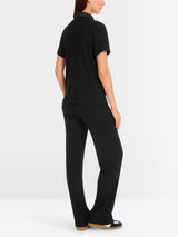 Plain polo shirt in viscose stretch