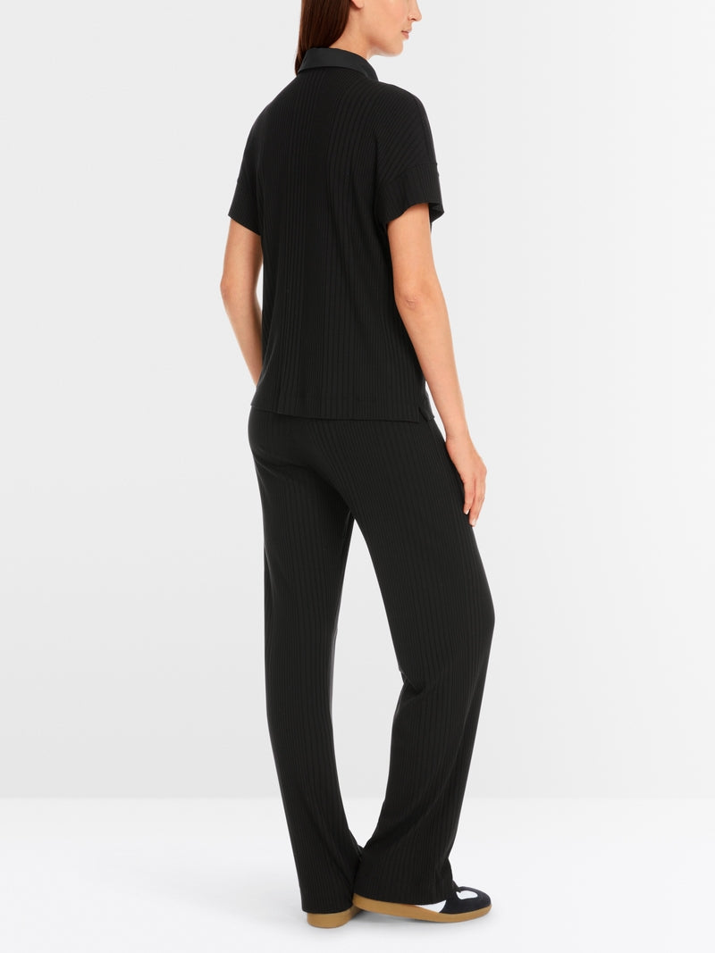 Plain polo shirt in viscose stretch