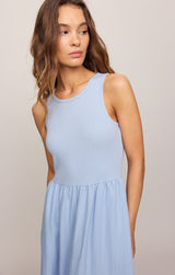 Charlotte Rib Midi Dress - Blue Light
