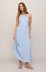 Charlotte Rib Midi Dress - Blue Light