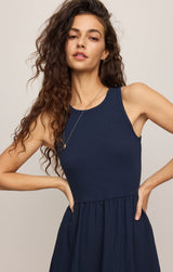 Charlotte Rib Midi Dress - Eclipse