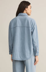 All Day Luxe Soft Denim Jacket - Light Vintage Indigo