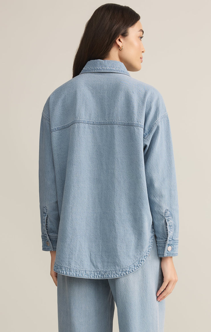 All Day Luxe Soft Denim Jacket - Light Vintage Indigo