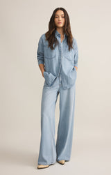 All Day Luxe Soft Denim Jacket - Light Vintage Indigo