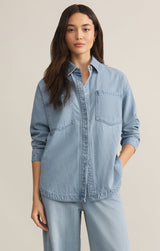 All Day Luxe Soft Denim Jacket - Light Vintage Indigo