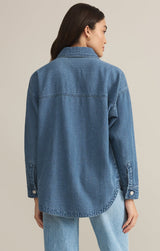 All Day Luxe Soft Denim Jacket - Worn Indigo