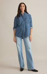 All Day Luxe Soft Denim Jacket - Worn Indigo