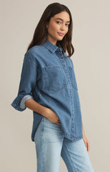 All Day Luxe Soft Denim Jacket - Worn Indigo