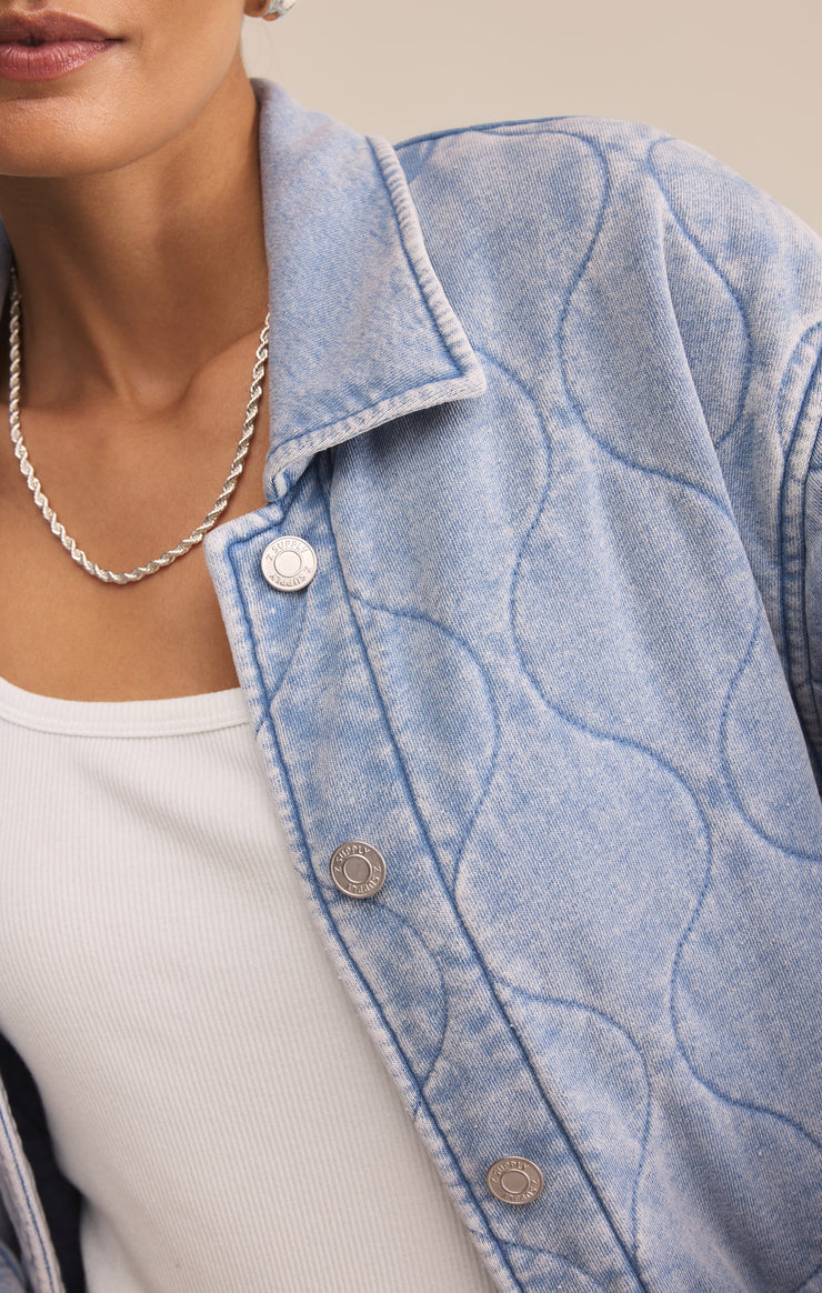 Boulder Quilted Knit Denim Jacket