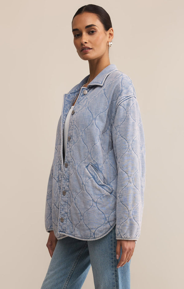 Boulder Quilted Knit Denim Jacket