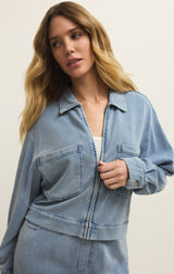 Heritage Knit Denim Jacket - Ocean Air Indigo
