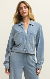 Heritage Knit Denim Jacket - Ocean Air Indigo