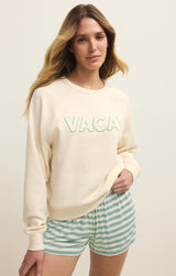 Vacay Fleece Sweatshirt - Vanilla Ice