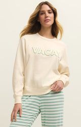 Vacay Fleece Sweatshirt - Vanilla Ice