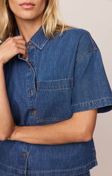 Everyday Denim Button Up - Deep Water